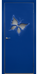 Дверь межкомнатная Бабочка-1 ПО, синий глянец