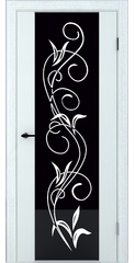Дверь межкомнатная Люкс-1 ПО, триплекс черный с пескоструйным рисунком