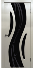 Дверь межкомнатная Люкс-3 ПО, триплекс черный с пескоструйным рисунком