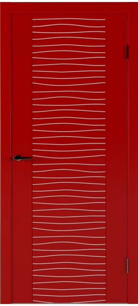 Дверь межкомнатная Люкс-1 ПО триплекс красный с пескоструйным рисунком